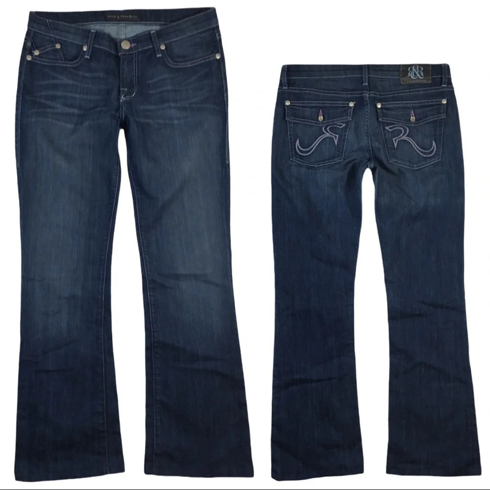 WJ383 Rock & Republic Kurt low rise Boot Jeans 30